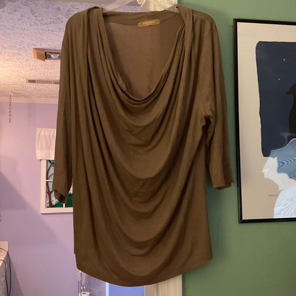 Ellen Tracy Cowl Neck Sweater in Rich Brown